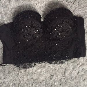 Jeweled bustier.